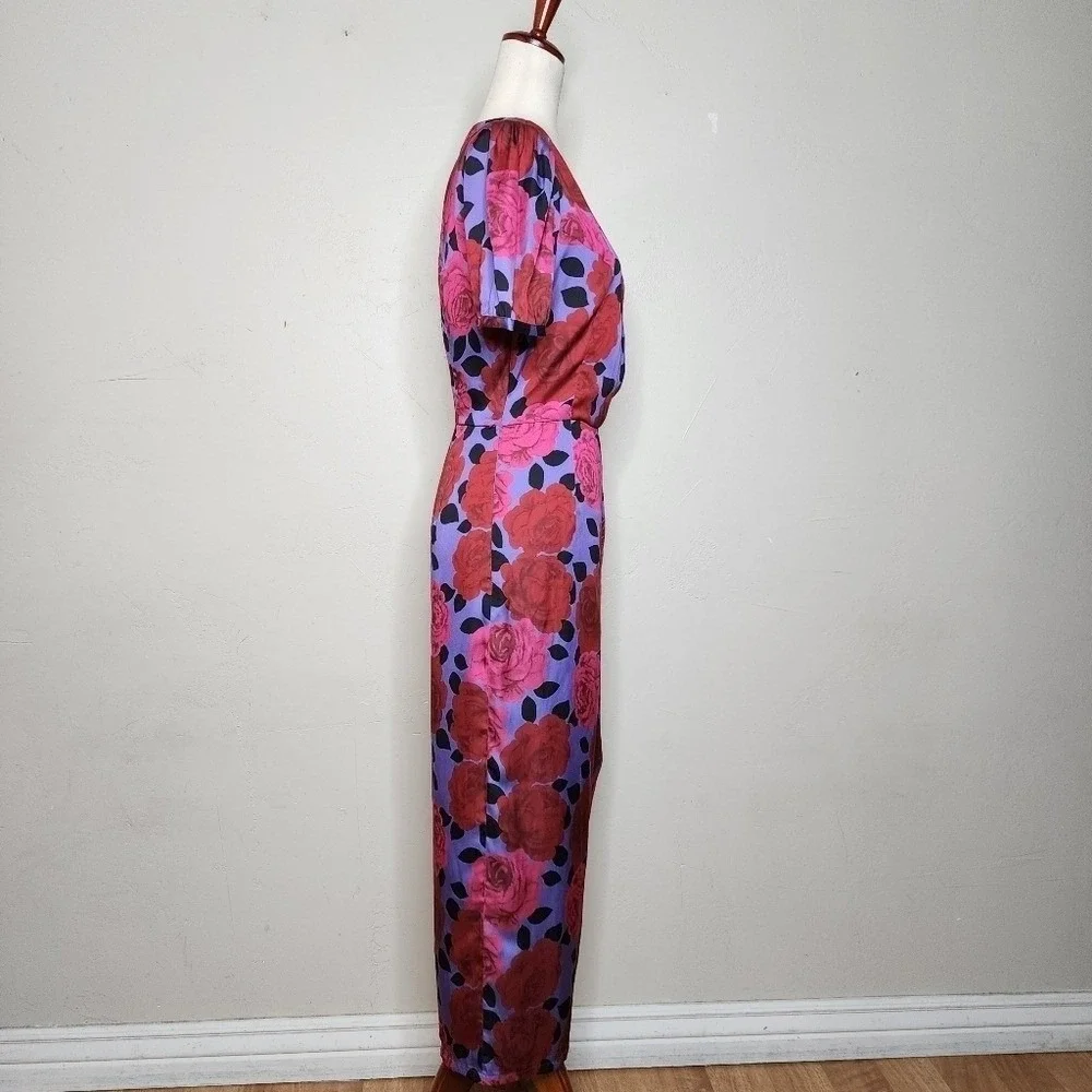 NWT PAIGE Manuela Floral Midi Faux Wrap Dress Size Small - Picture 6 of 15